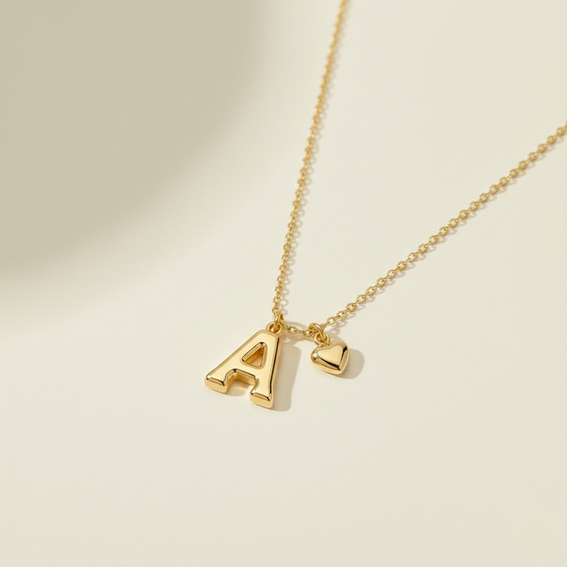 The Amour Bubble Initial Necklace