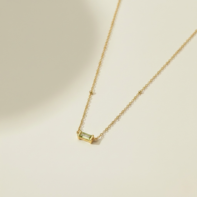 The Verdant Baguette Necklace