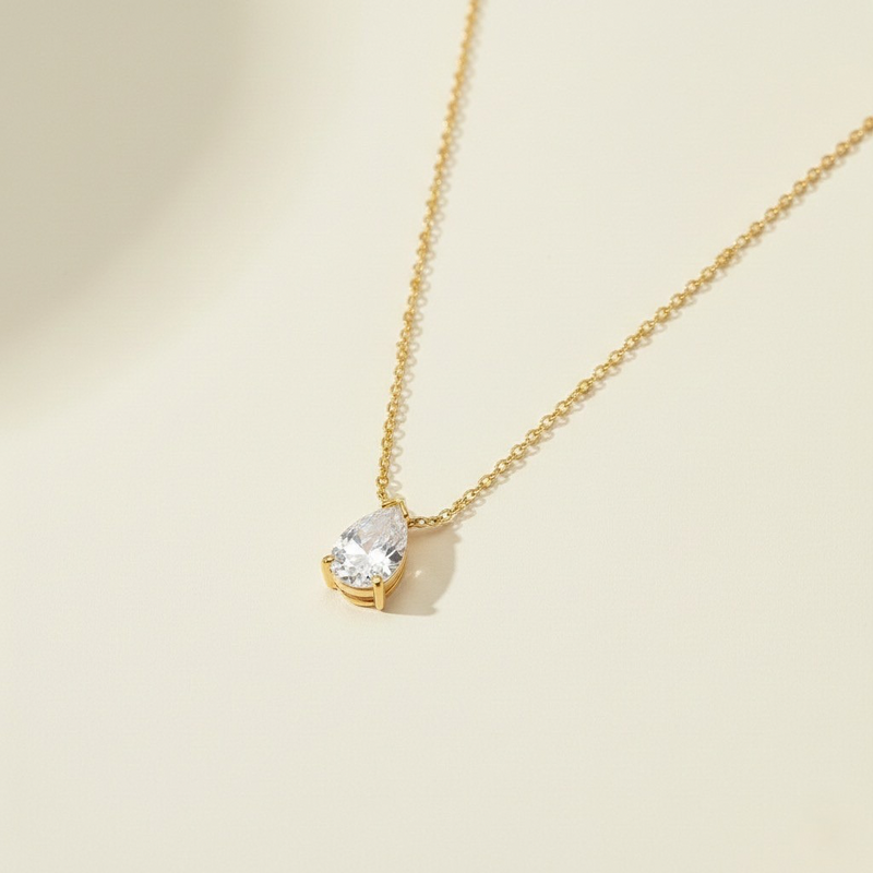 Teardrop Diamond Necklace